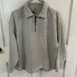 Vintage Ducks Unlimited Quarter Zip Pullover Gray Sweater Textured Size Large